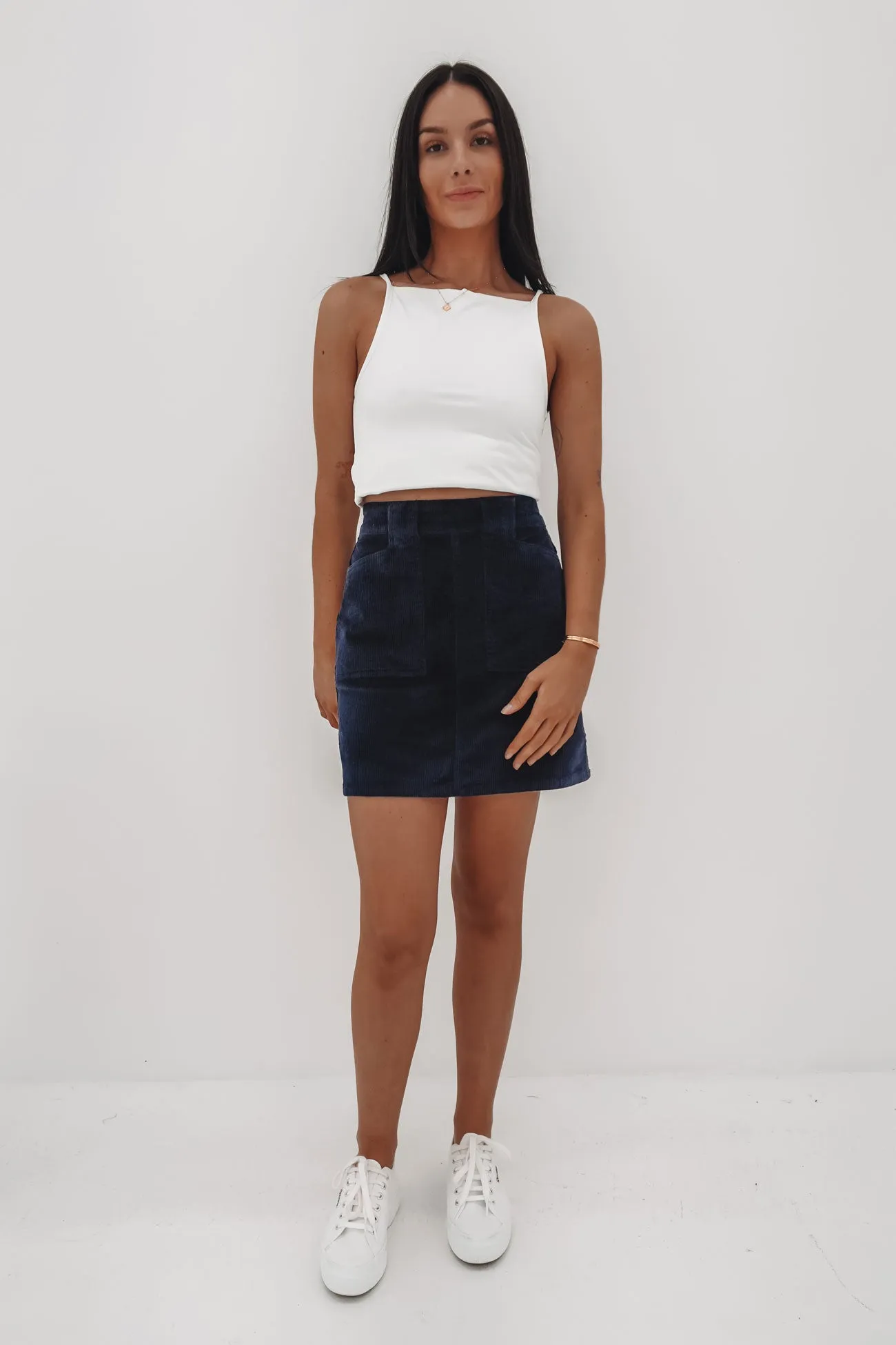 Gaia Cord Mini Skirt Blue Cruise Attire