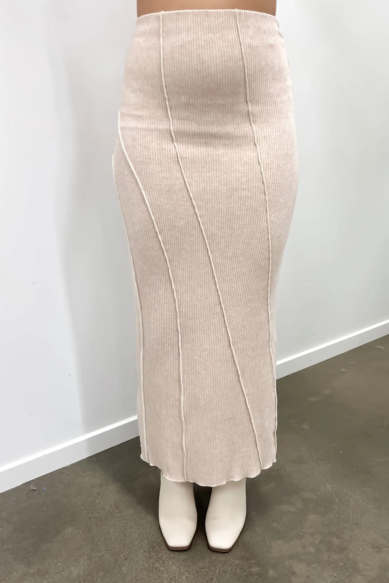 Non see through Gemma Maxi Skirt Natural