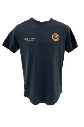Trendy Wearable General Dual Curved Tee Pigment Asphalt