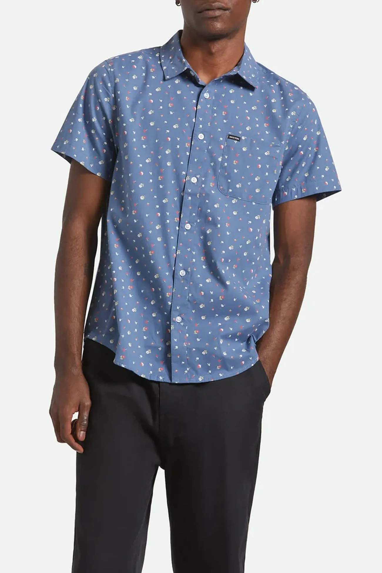 Unisex style Summer Must-have Charter Stripe Short Sleeve Woven Bering Sea Micro Floral