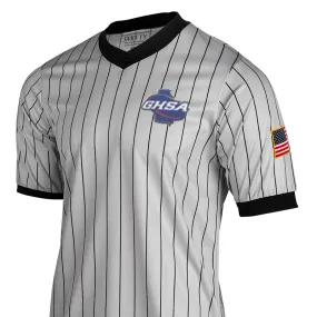 Vibrant color Multipurpose Layering Fabric GHSA Logo Dye Sublimated Grey V-Neck