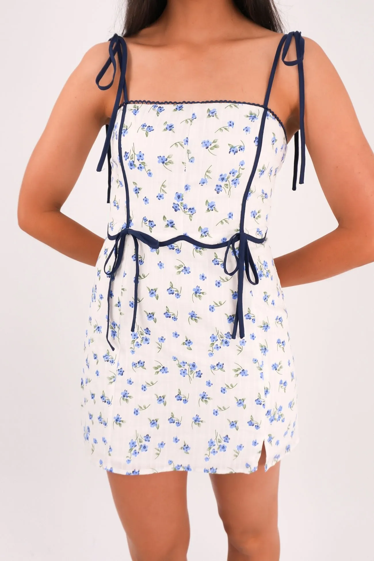 Giovanna Mini Dress Blue Peplum-Style