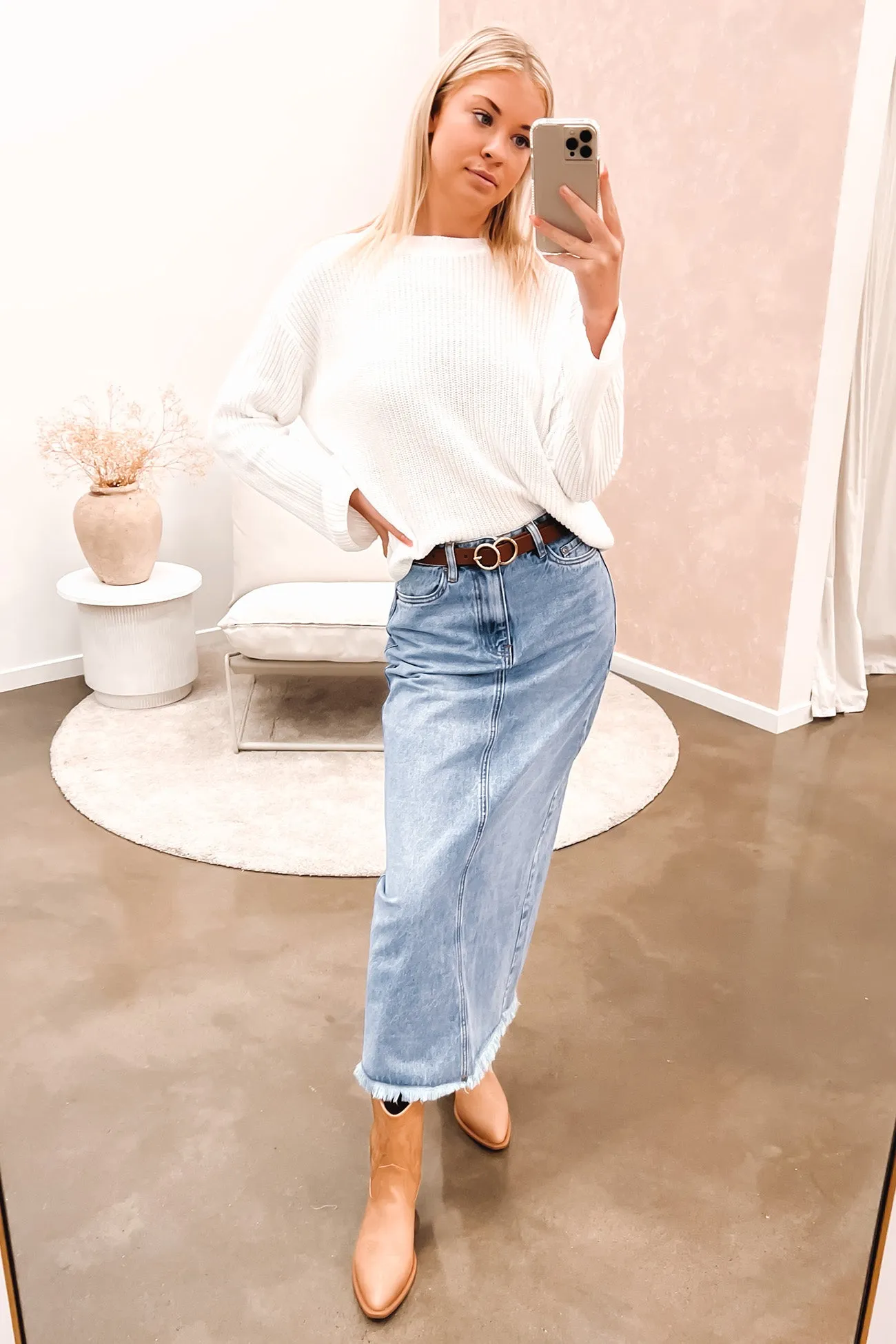 Wardrobe Hero Daily Fashion Ray Maxi Skirt Light Blue