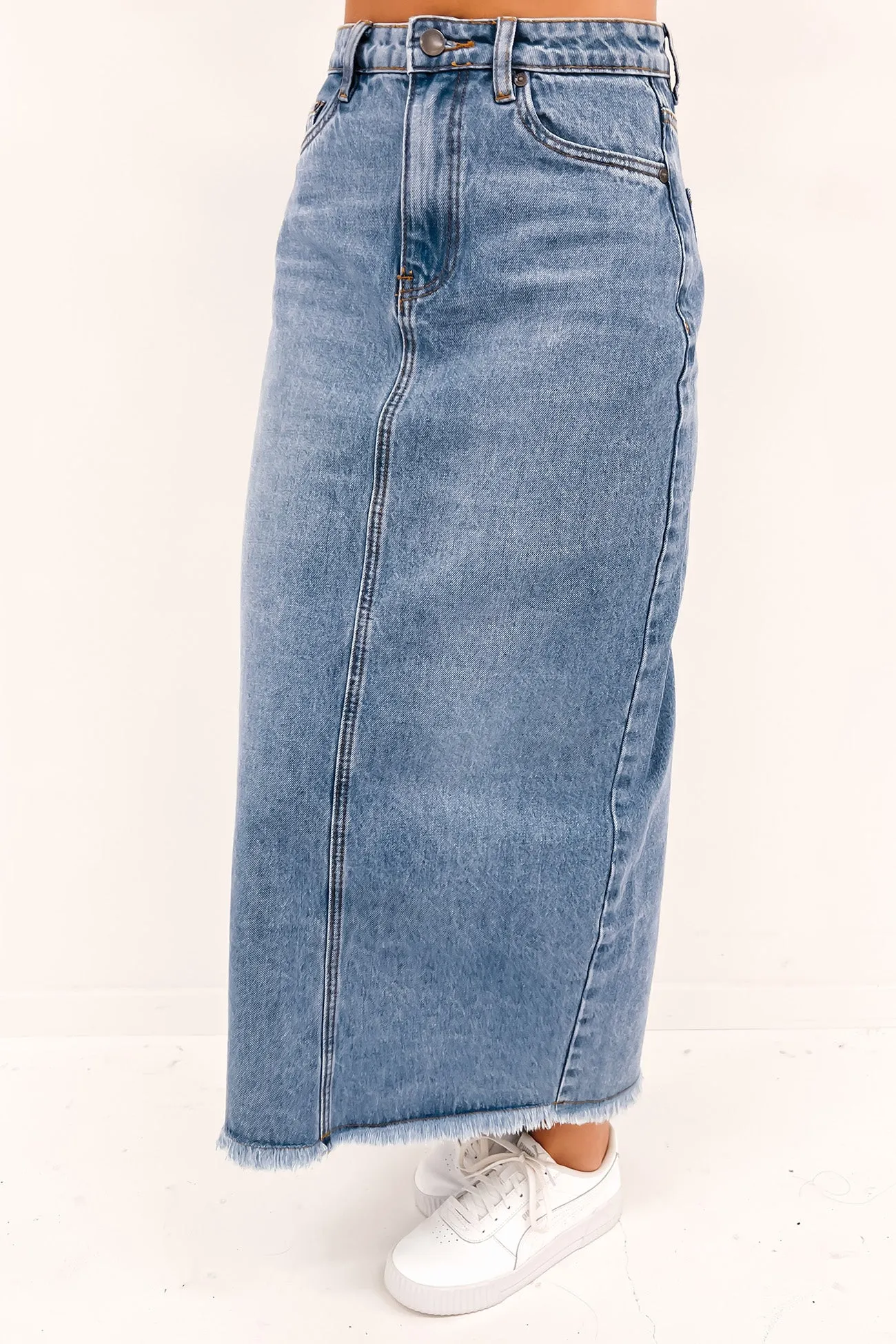 Artisanal Craft Quick Fit Ray Maxi Skirt Light Blue