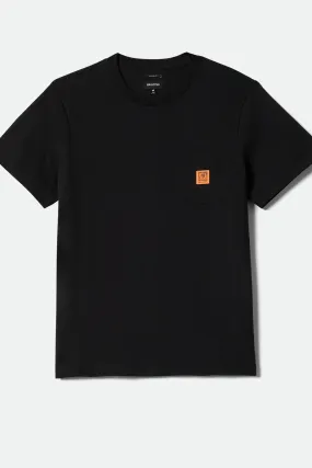 Global Heavy Weight Short Sleeve Boxy Pocket Tee Black Thermal Regulation Fabric