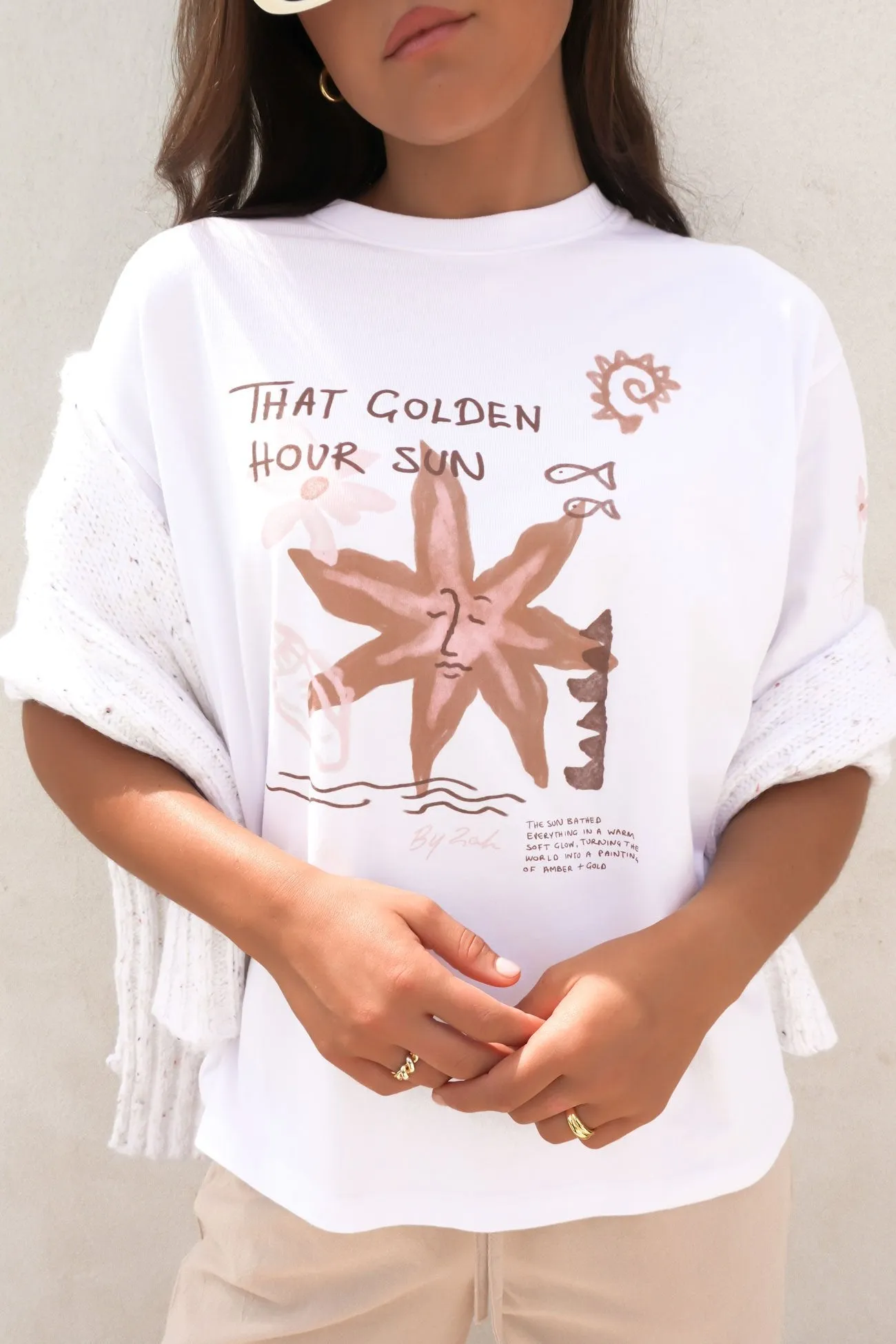 Outdoor Light Golden Tee White