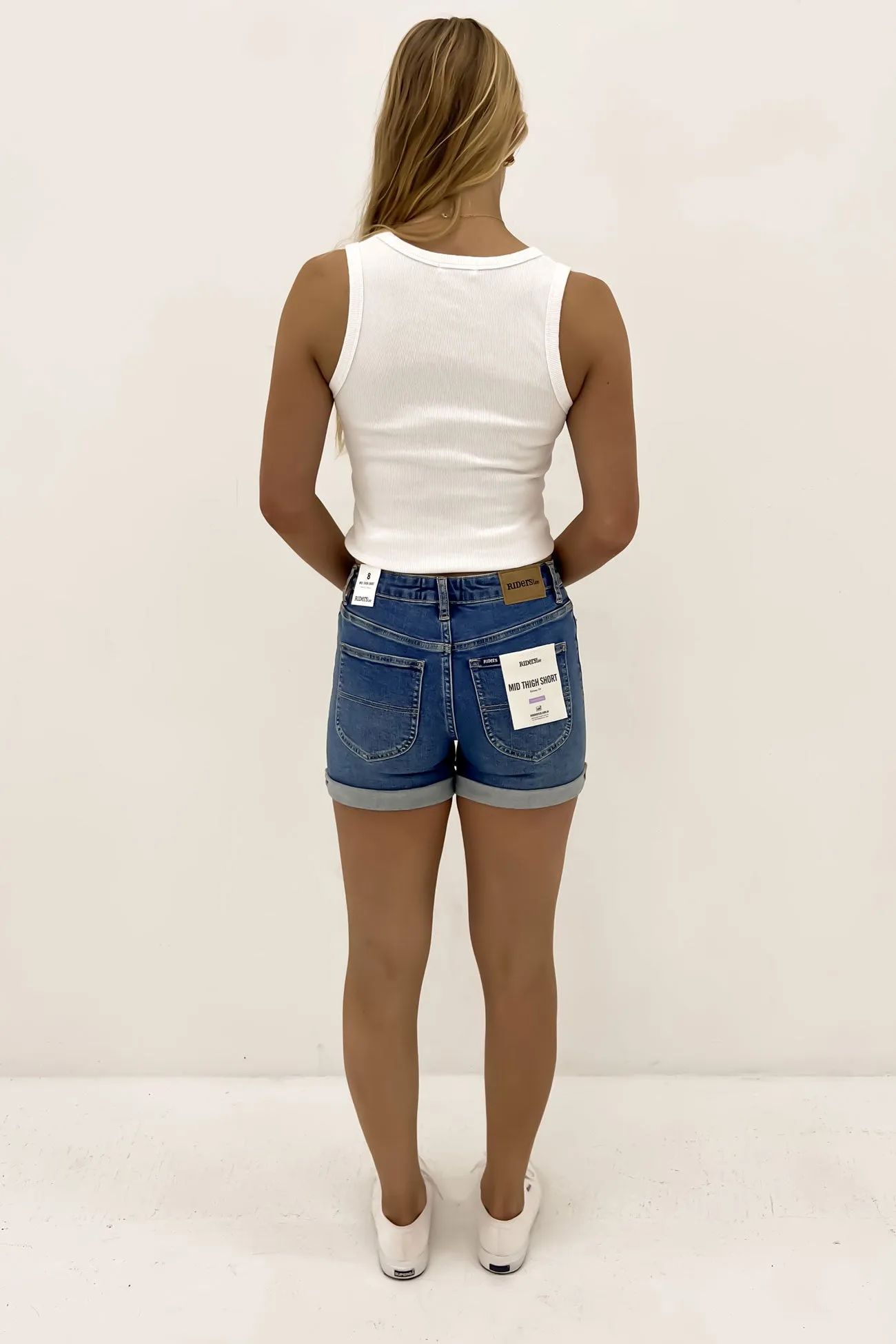 Sporty Edge delivery work Mid Thigh Short Blue Charm