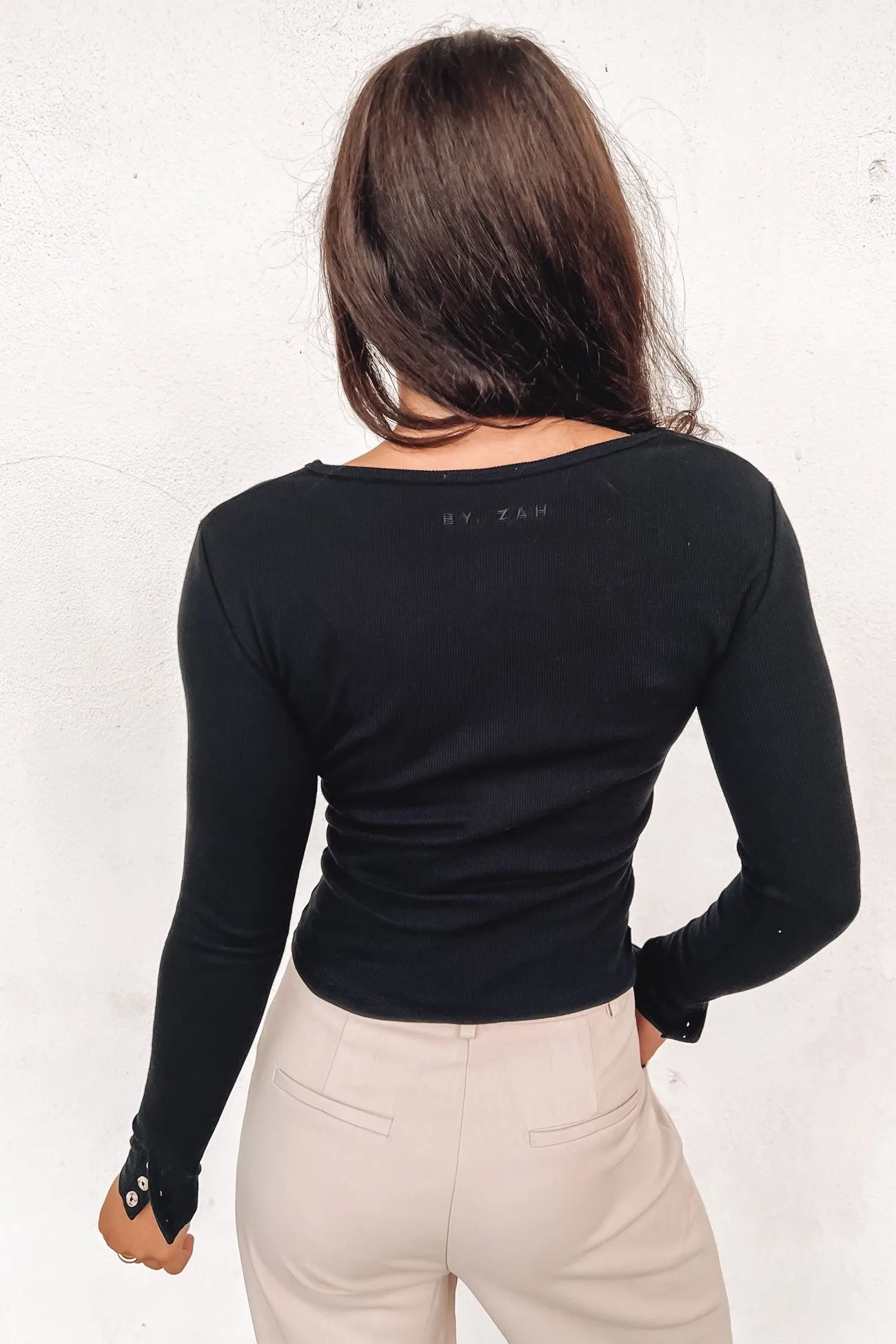 Jordyn Rib Long Sleeve Black boots