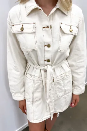 Daneika Denim Mini Dress Sand Everyday-Comfort Fashion Option
