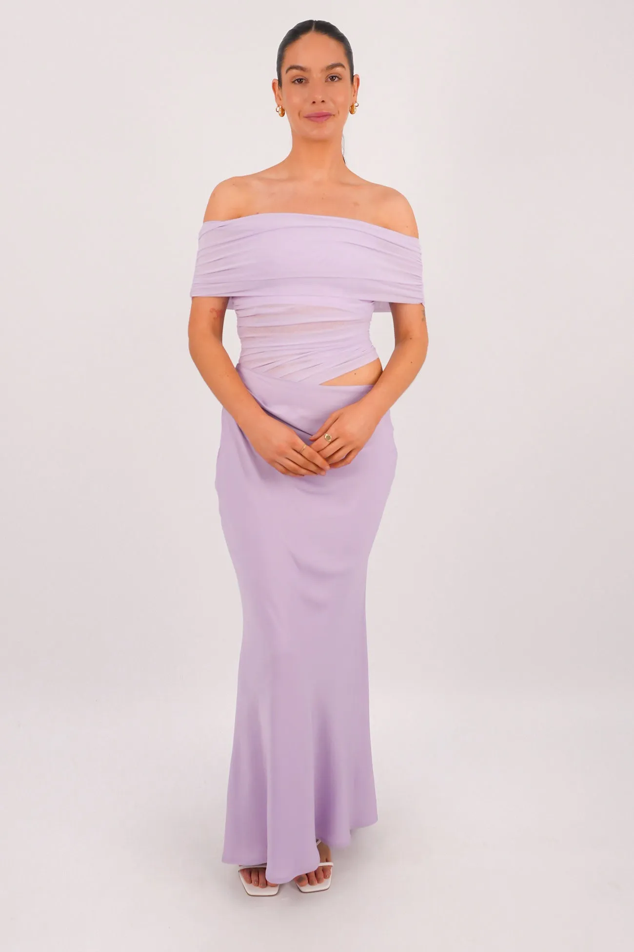 Applique-Detail All-Occasion Wear Harley Maxi Dress Lilac