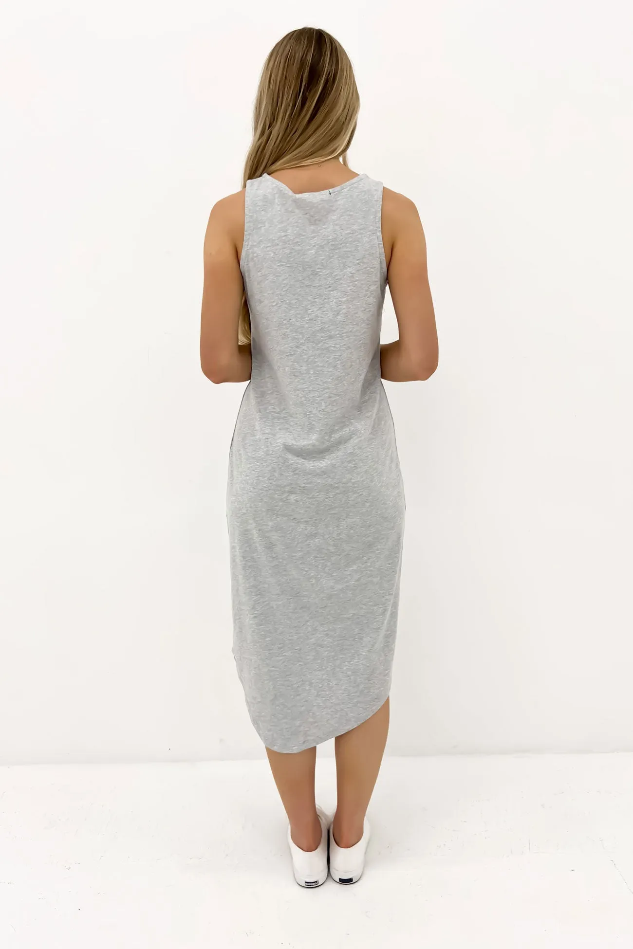 One In Eight Midi Dress Grey Marle Warm Soft Daytime Mood