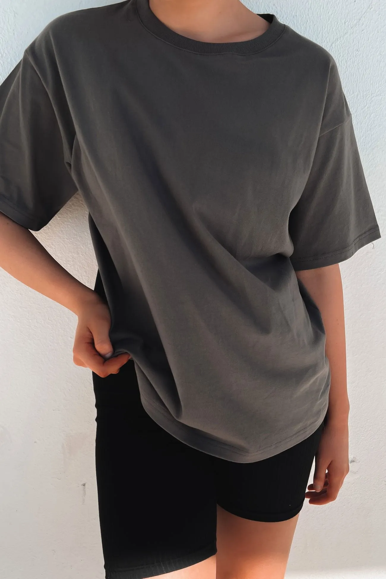 Daily Style Koa Oversized Tee Charcoal
