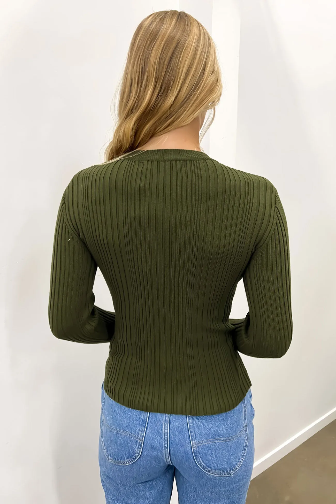 park Greta Long Sleeve Olive Green