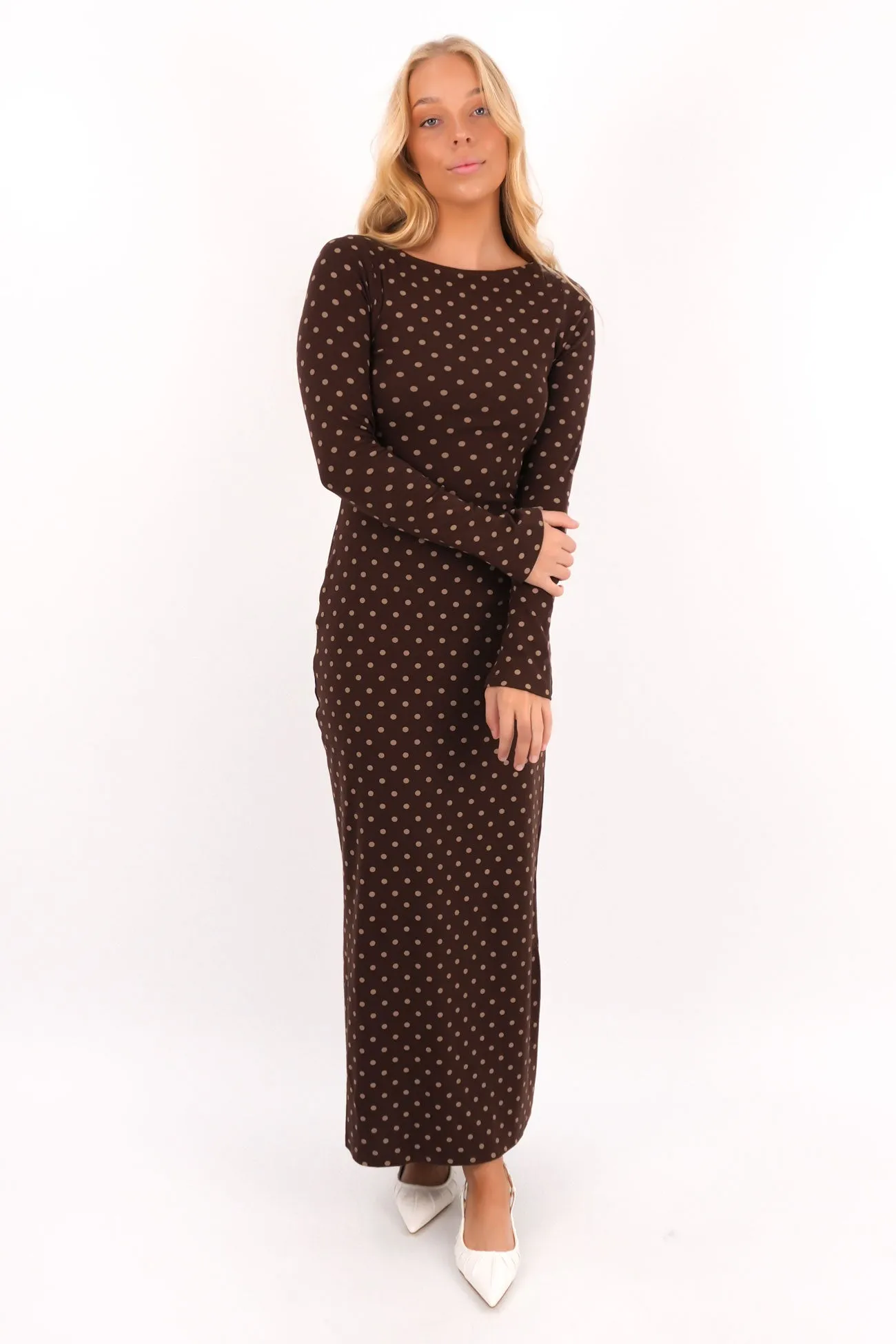 Panna Maxi Dress Brown Polkadot polka-dot