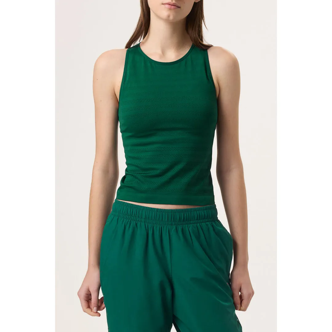 Gusseted Crotch Design Fila Women's Ace Seamless Tank - Rainforest Green Tight Core StretchableMaterial