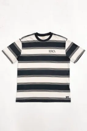 Benj Stripe Short Sleeve Tee Washed Black Versatile Layering Piece