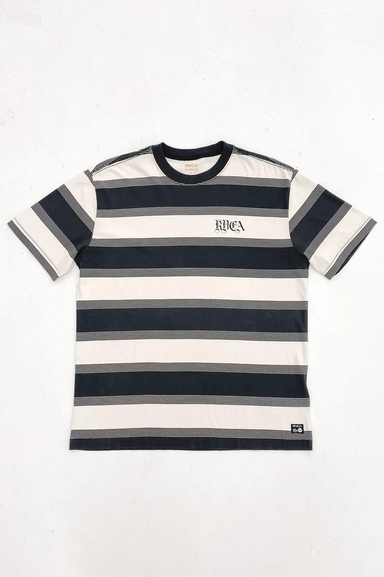Benj Stripe Short Sleeve Tee Washed Black Versatile Layering Piece
