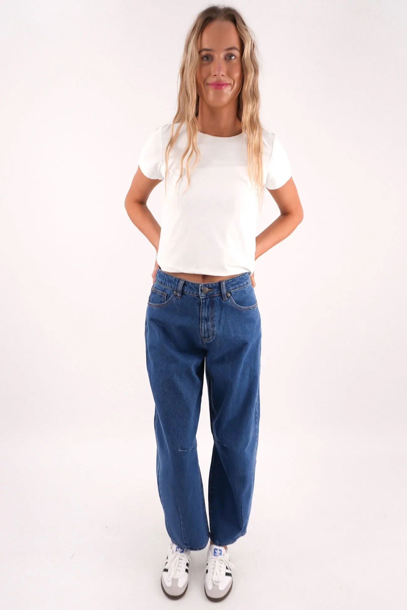 City Walk Smart Casual Anti Snag Thread Technology Hallie Barrel Leg Jean Denim