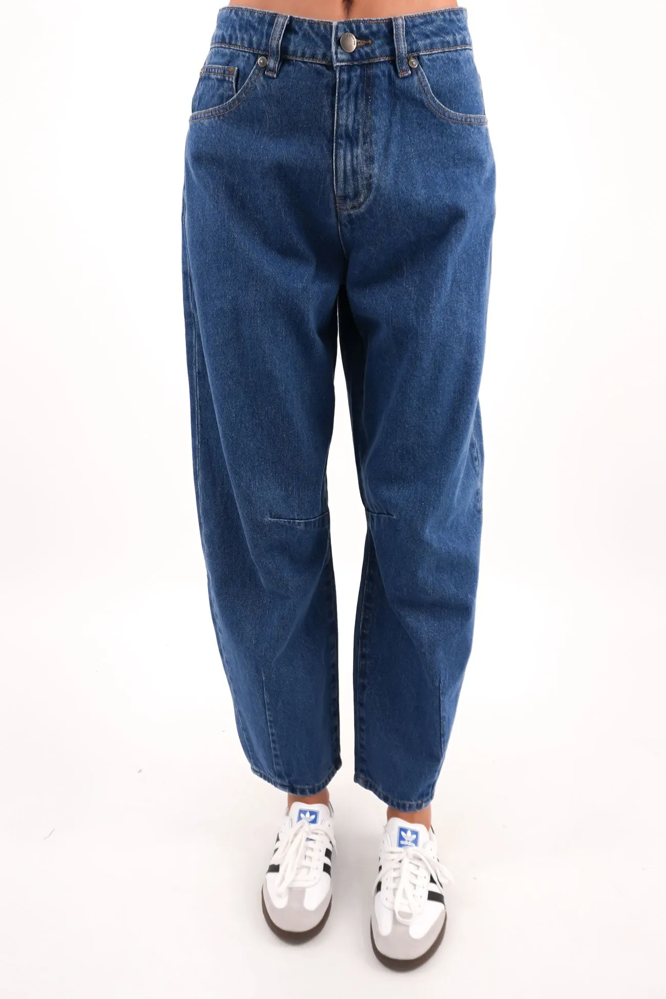 Daily Casual Hallie Barrel Leg Jean Denim