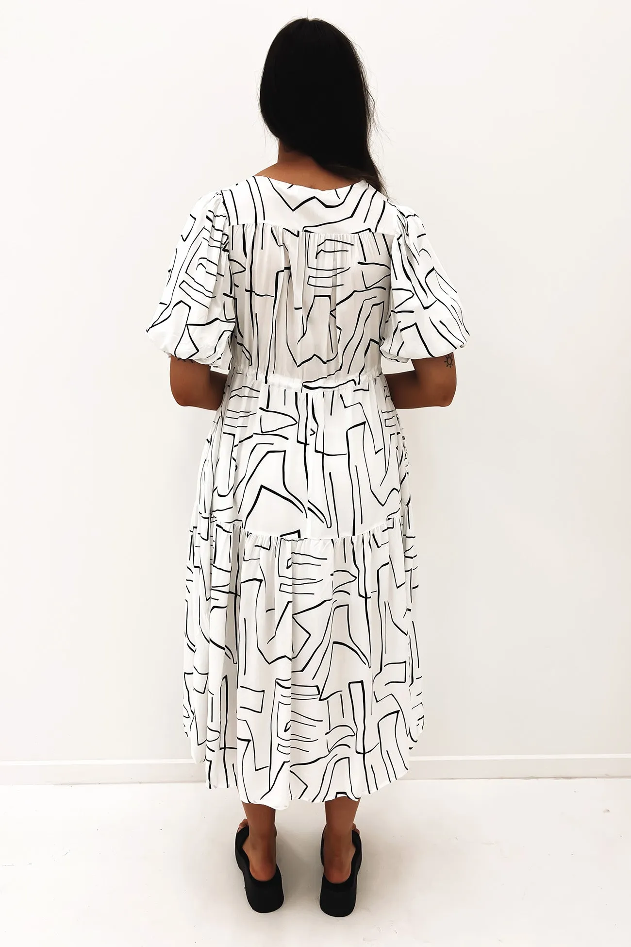 Office Friendly Sophisticated Look Dionne Midi Dress White