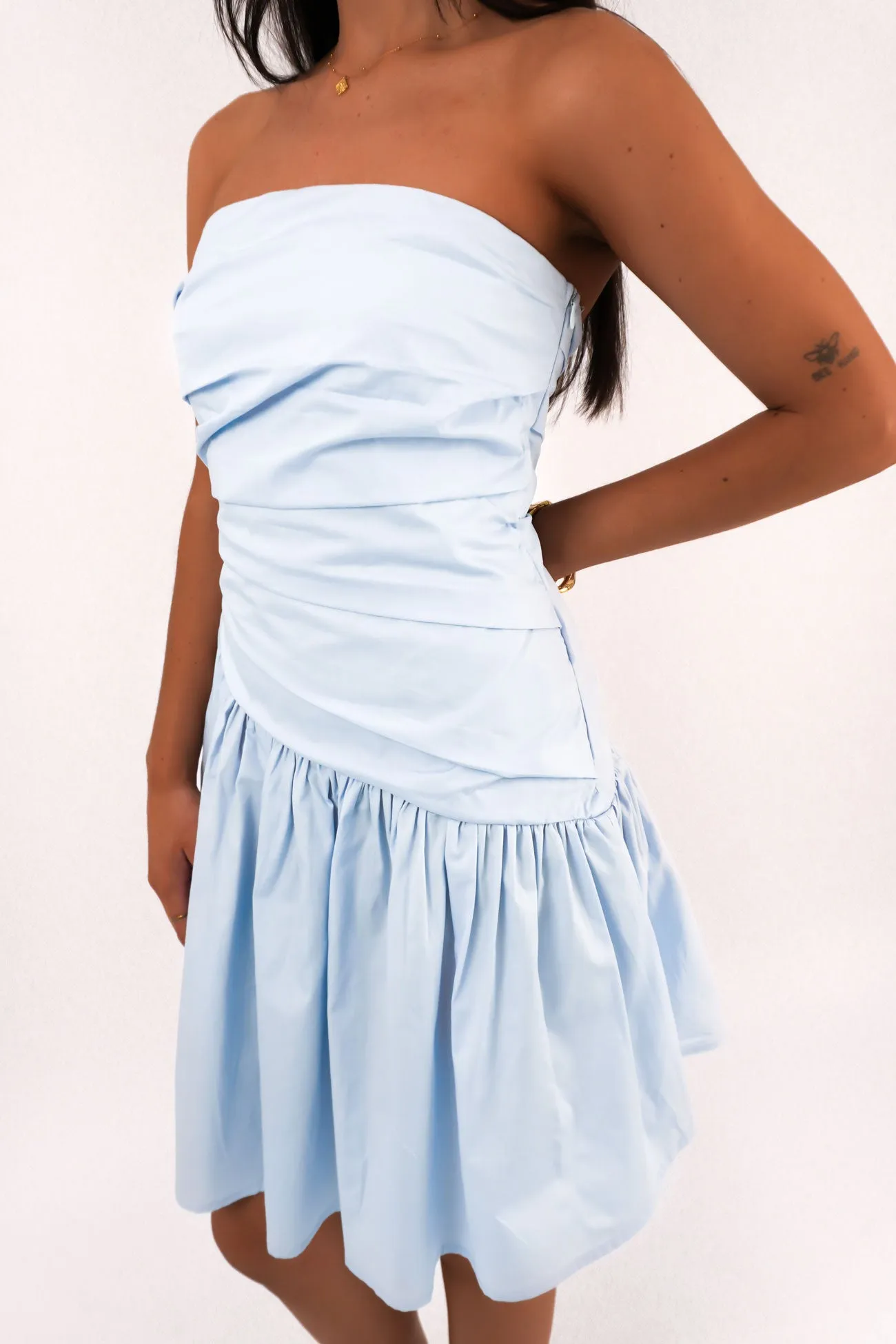 Hannah Mini Dress Blue Classic Cut FlexibleClosure
