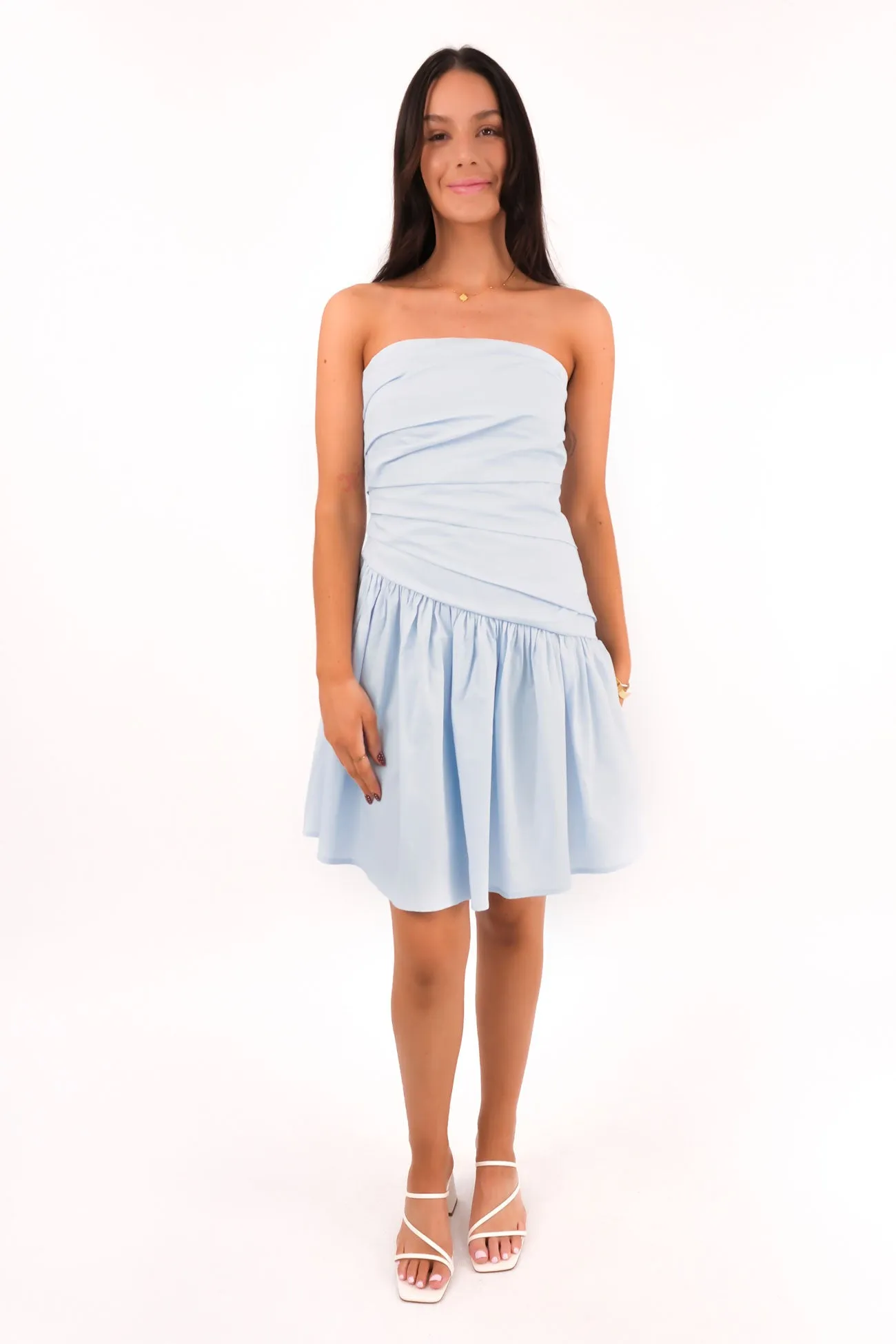 Hannah Mini Dress Blue Sleek Silhouette Sophisticated and Relaxed