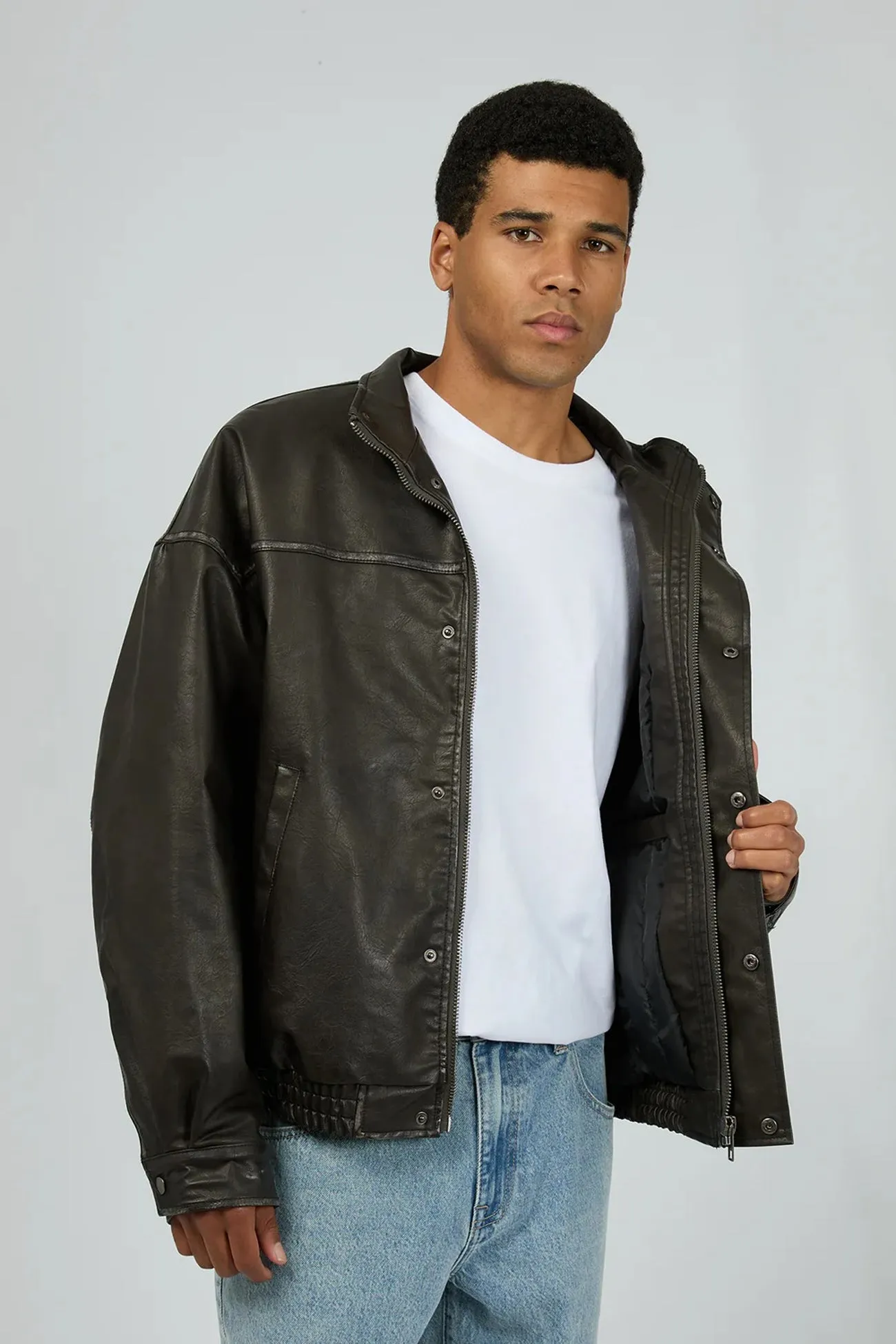 Harley Pleather Jacket Black Ventilated Back Thermal Retention Layer