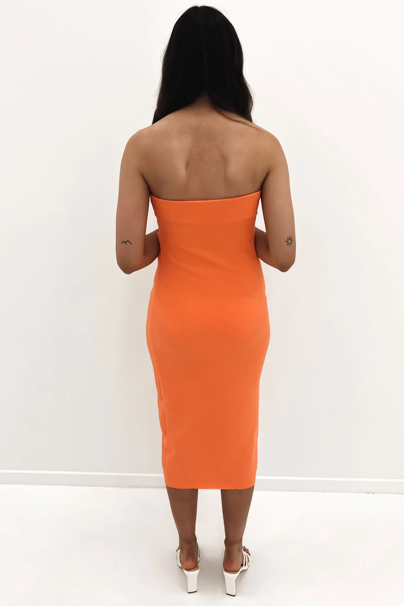 Harlow Midi Dress Orange Smooth Blend