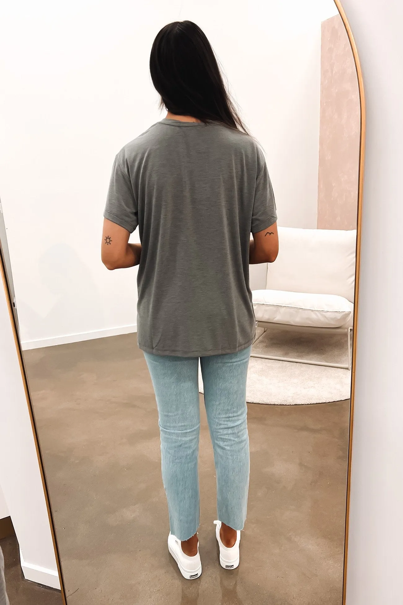 Harper Tee Grey Marle Classic Style Trend Classic Layer Wear