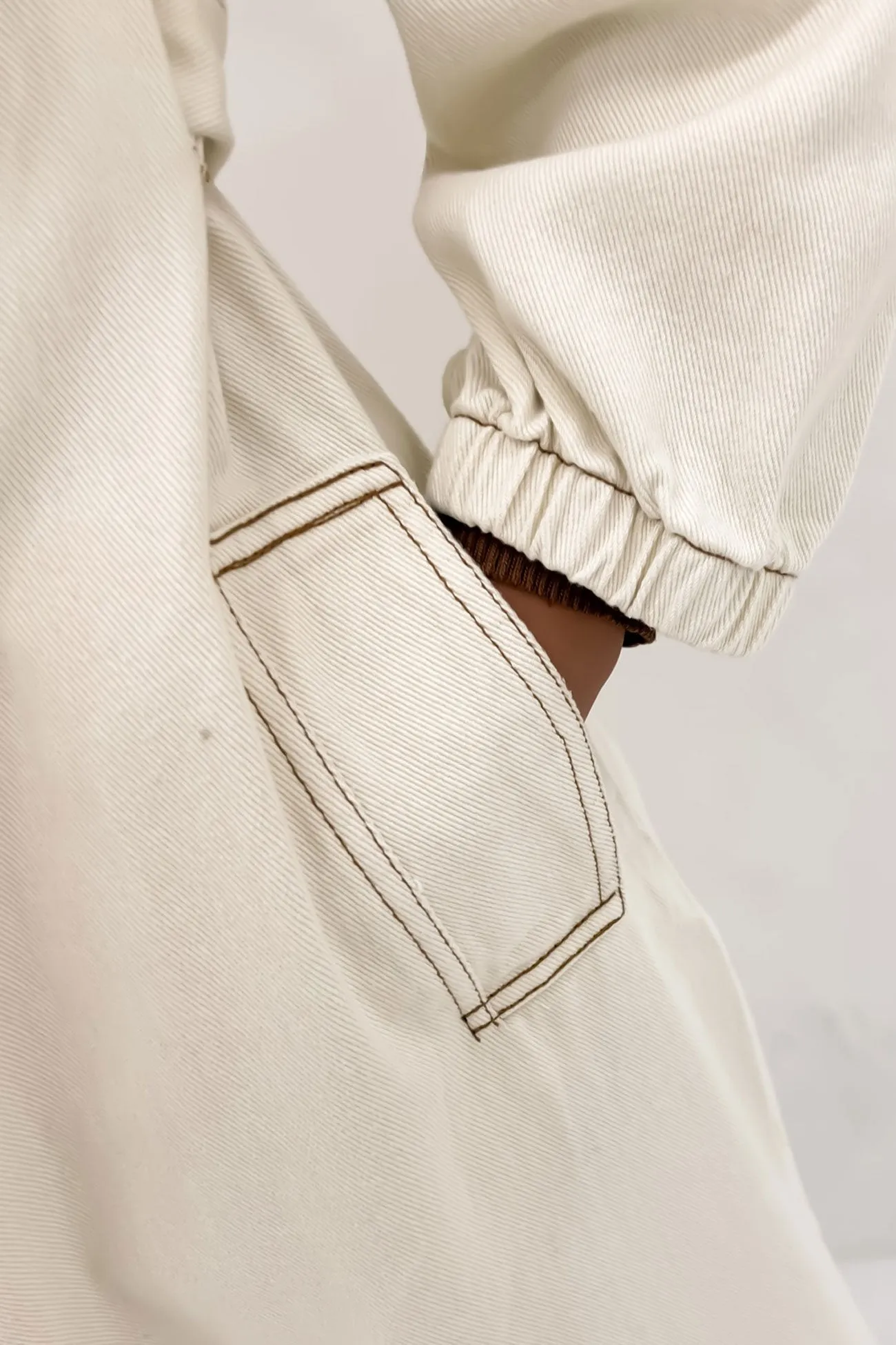 RubberizedTrim Durable Water Repellent Harry Denim Trench Ecru
