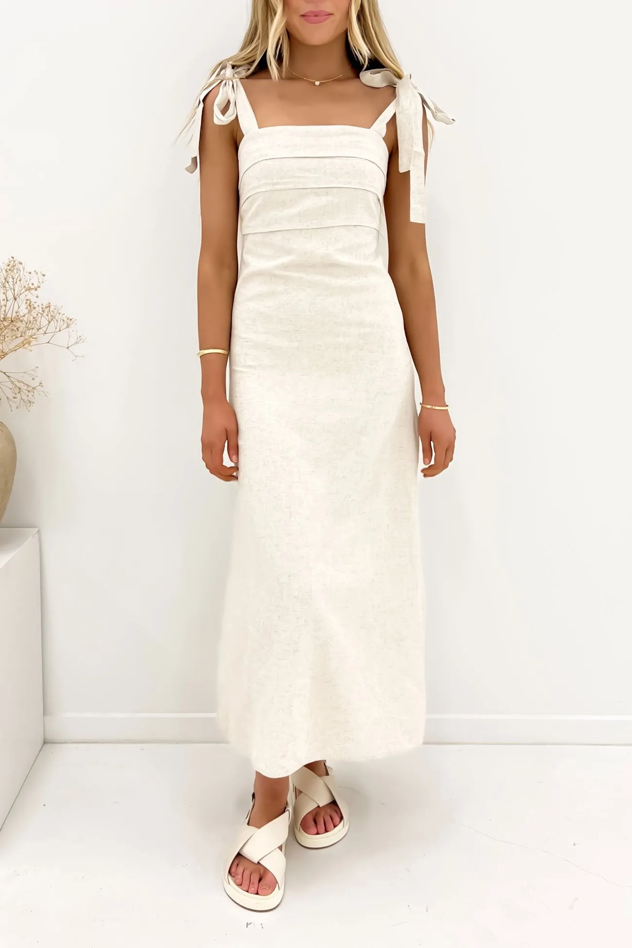 Haze Midi Dress Oatmeal Nature Bloom Everyday Movement