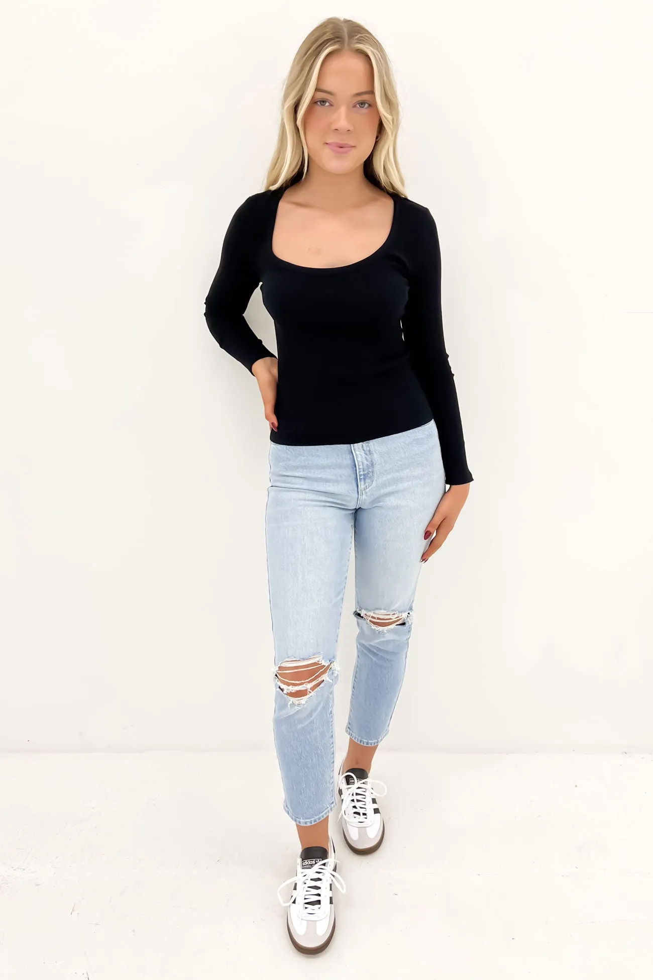nylon Tote Hazel Long Sleeve Black
