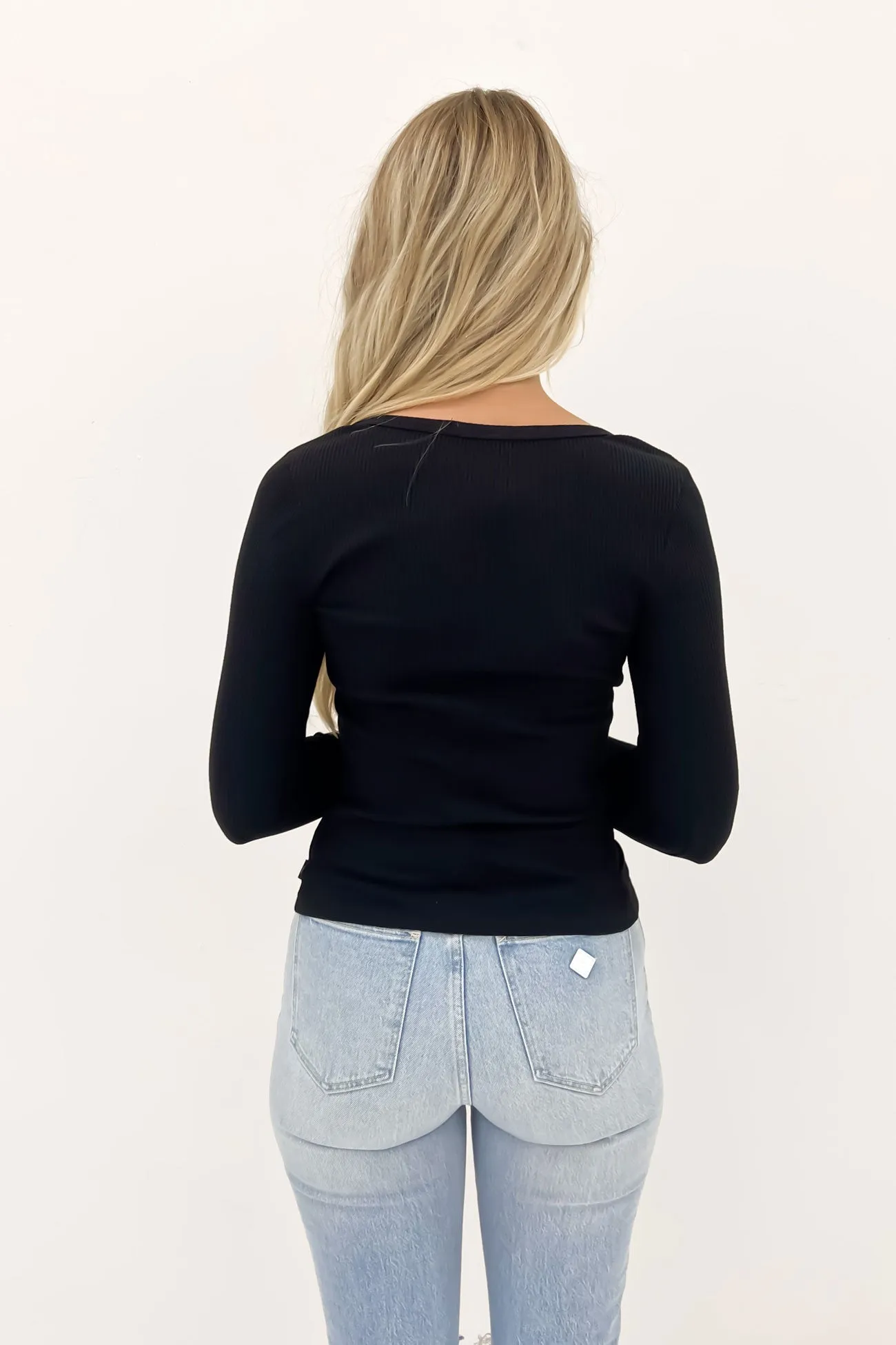 Glossy Look Hazel Long Sleeve Black