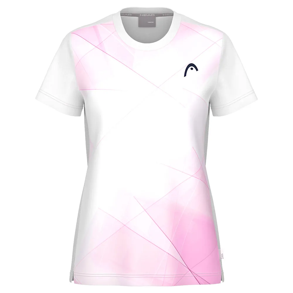 Head Girls Tie-Break T-Shirt - White/Lilac Elasticated Waist Silk Lining
