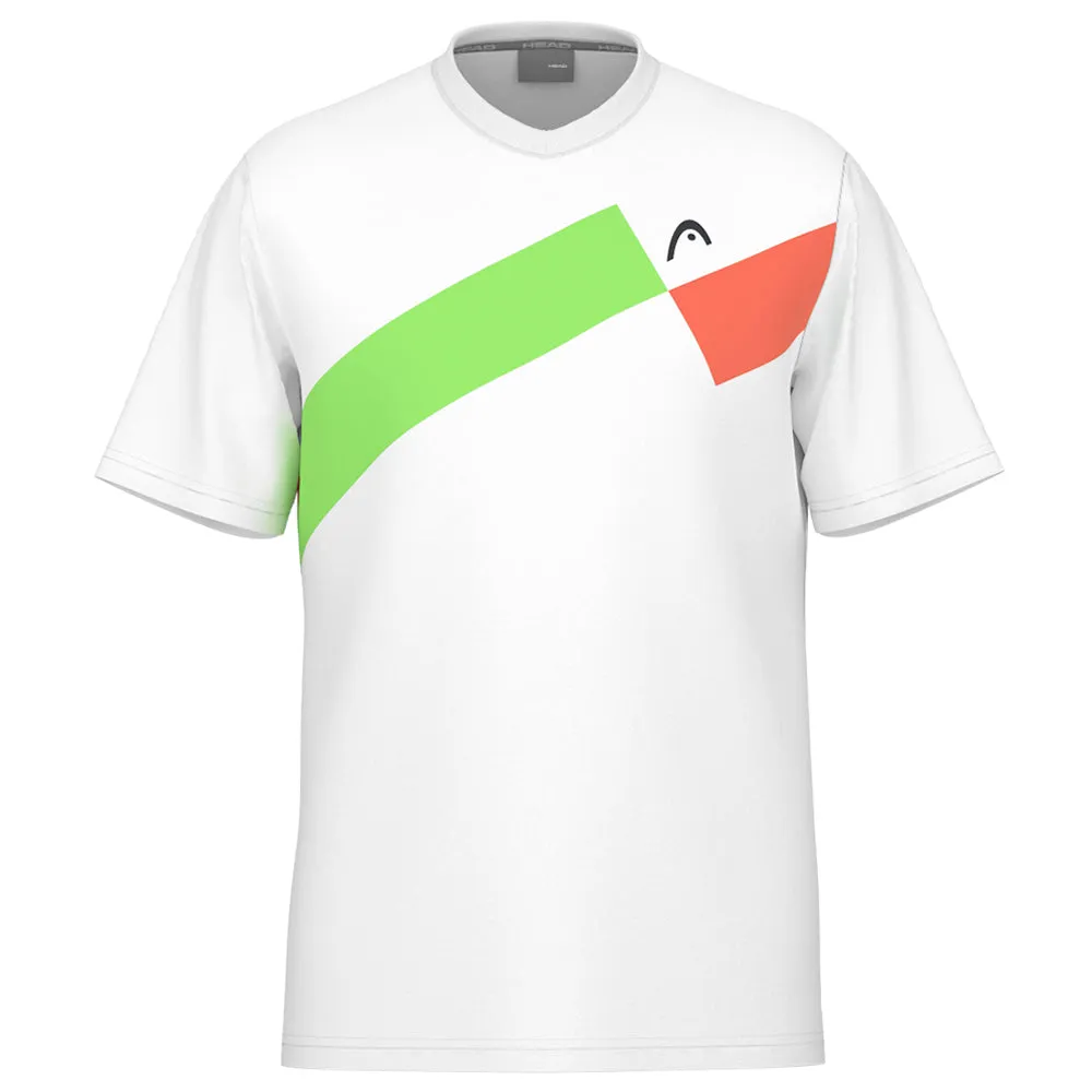 Half Length Printing Head Men's Topspin T-Shirt - White High Elasticity