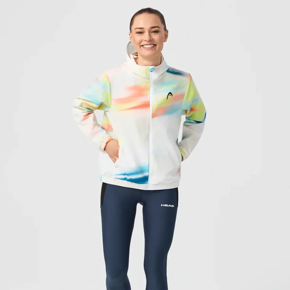 Dyeing Double-stitched Head Women's Blur Jacket - Print Embroidered Details