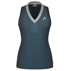 Head Women's Performance Tank - Navy shrink-resistant Sequin Work Embossed Pattern