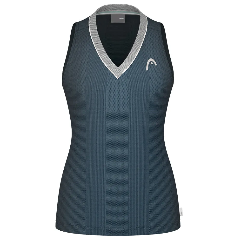 Head Women's Performance Tank - Navy shrink-resistant Sequin Work Embossed Pattern