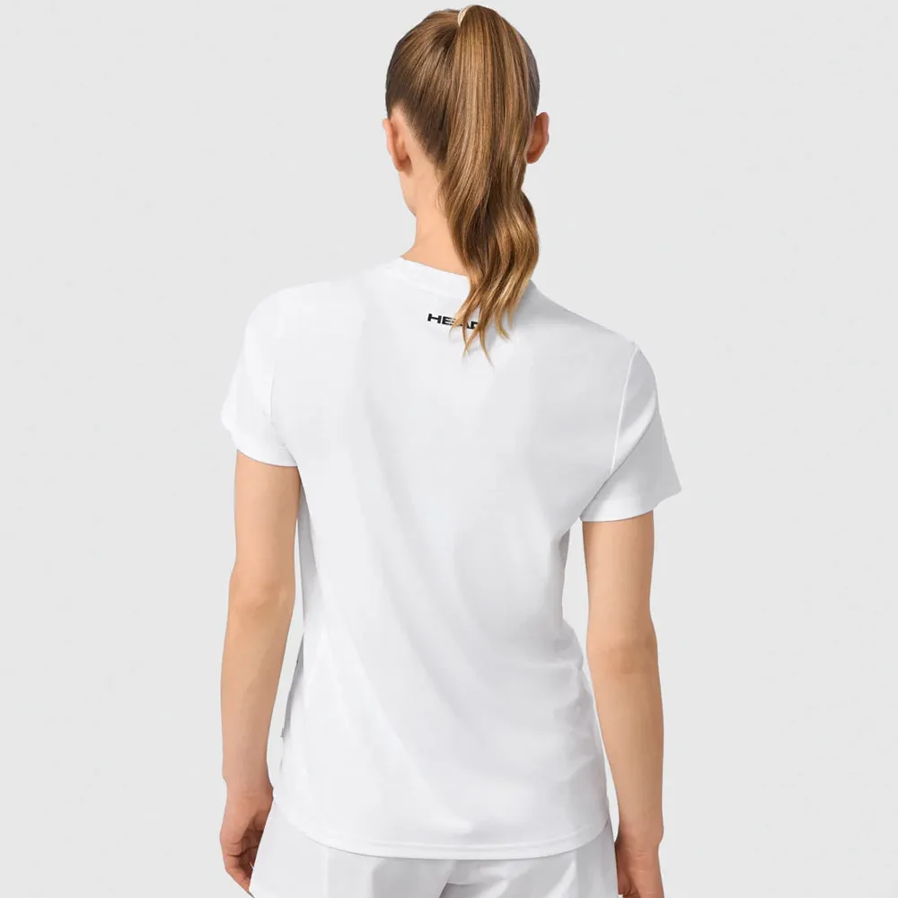 Anti-UV Head Women's Tie-Break Tee - White embossed