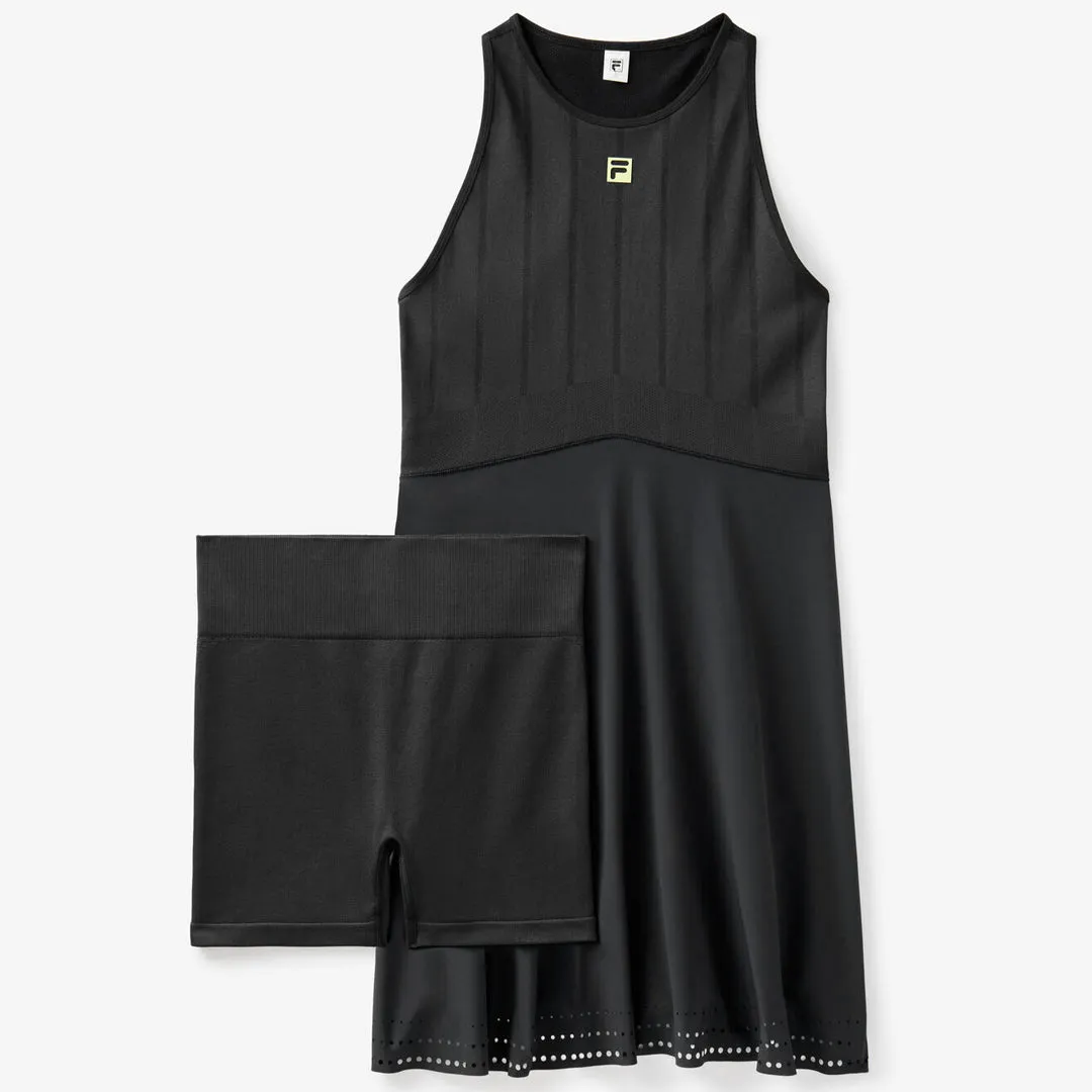 Heat Guard Fila Women's Ace Seamless Dress - Black/Shadow Lime Active Ease