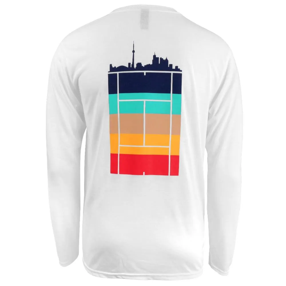 Padded Design Heat - retaining Merchant of Tennis Unisex Multi City Court Longsleeve - White