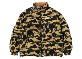 Bape 1St Camo Reversible Down Jacket Yellow Water Repellent