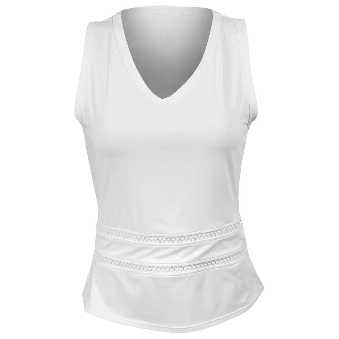 Shiny Finish Sleek Heat - Sealed Seam Sofibella Women's Tr??s Blanc 22" Tank - White
