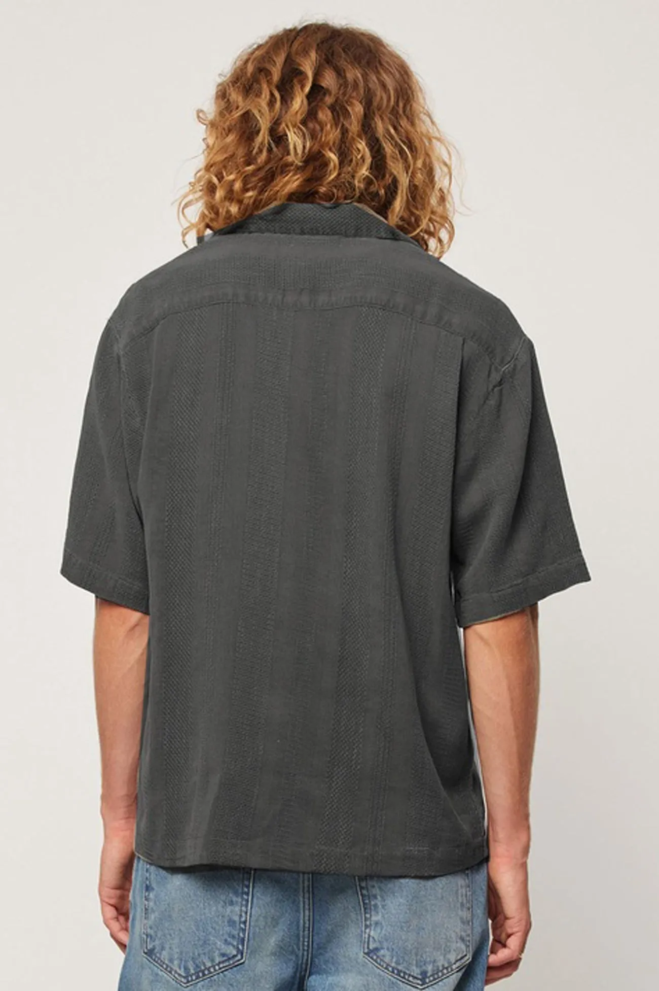Heavy Weave Bowler Washed Black Adjustable Hem Workwear Essential