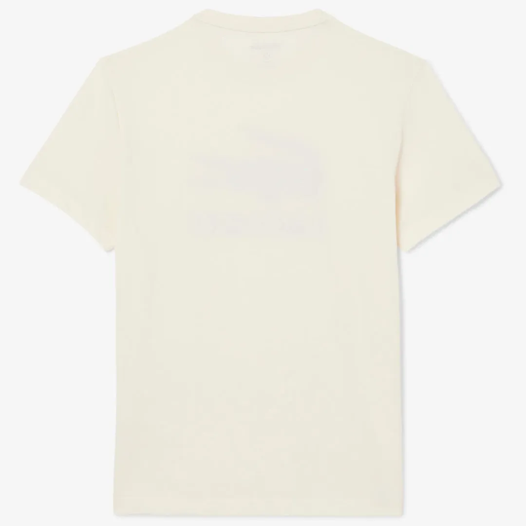 Heavyweight Lacoste Men's Medvedev X Tennis Tee - Cream Stylish Appearance Emblazoned