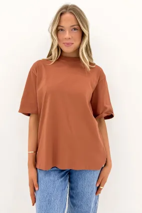 Printed Logo Basic Oversized Tee Clay