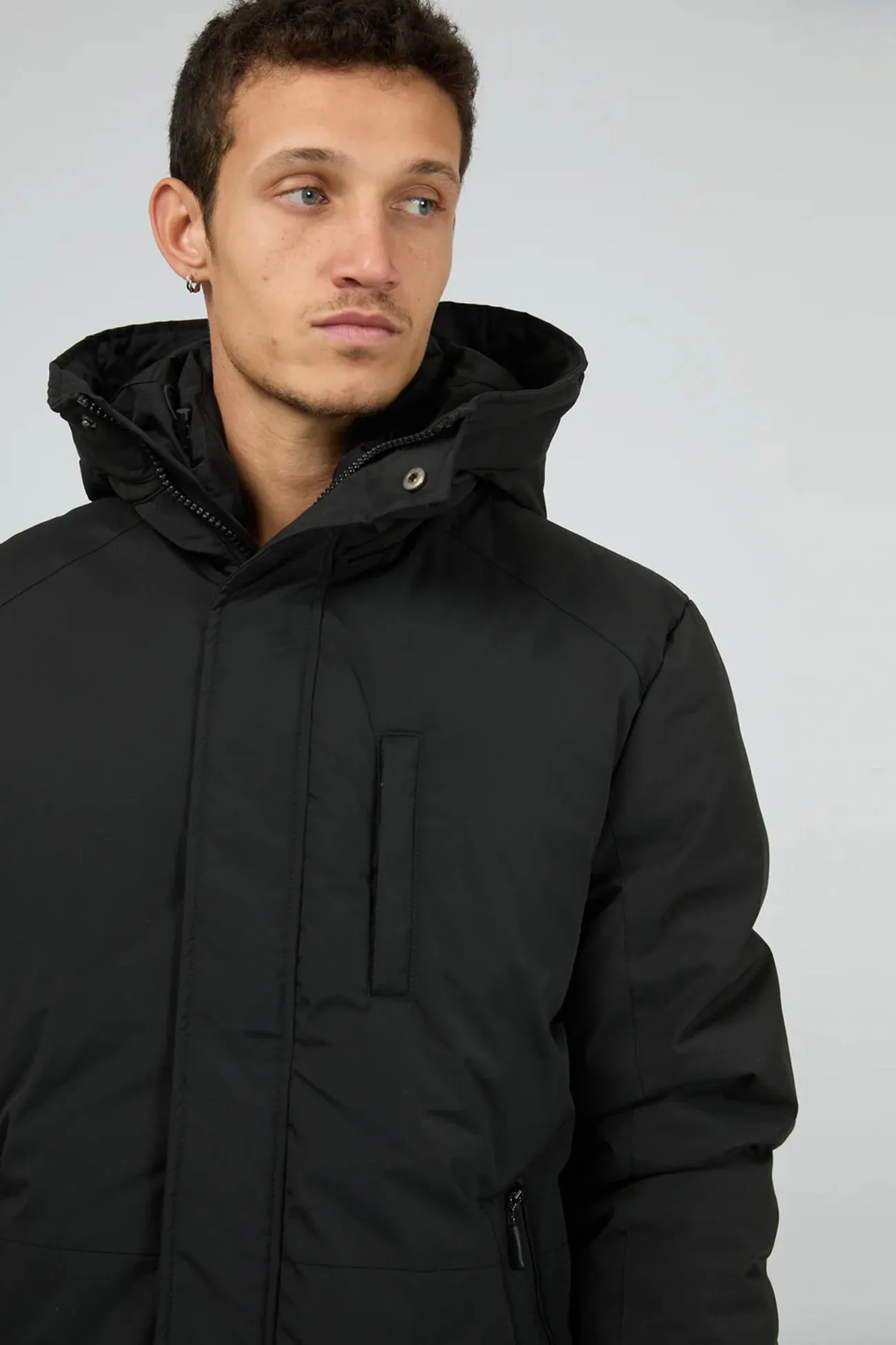 Windproof Inner Layer Abrasion Proof Edging Hex Jacket Black
