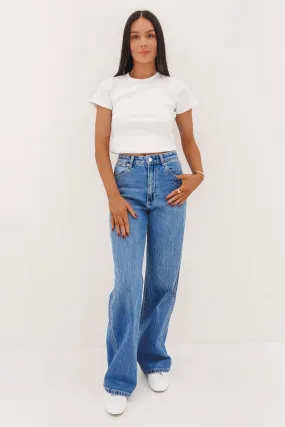 Hi Bells Jean Live Blue Multi Pocket Utility Morning Stroll Music Event Office Wear