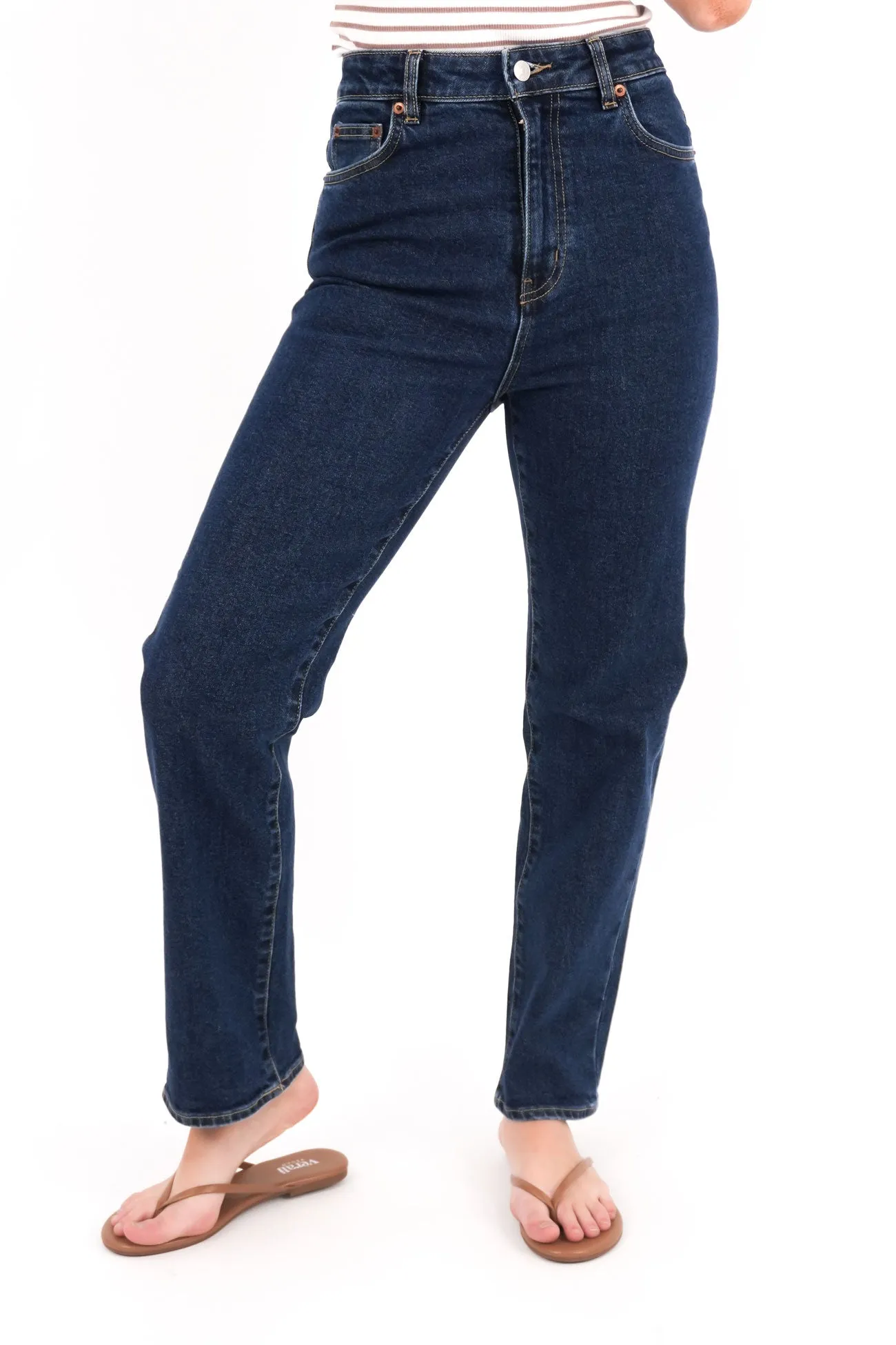 Work Meeting Beach Day Hi Straight Crop Jean Endless Indigo