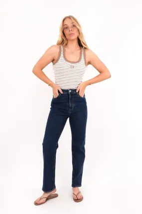 Leisure Ready Hi Straight Crop Jean Endless Indigo